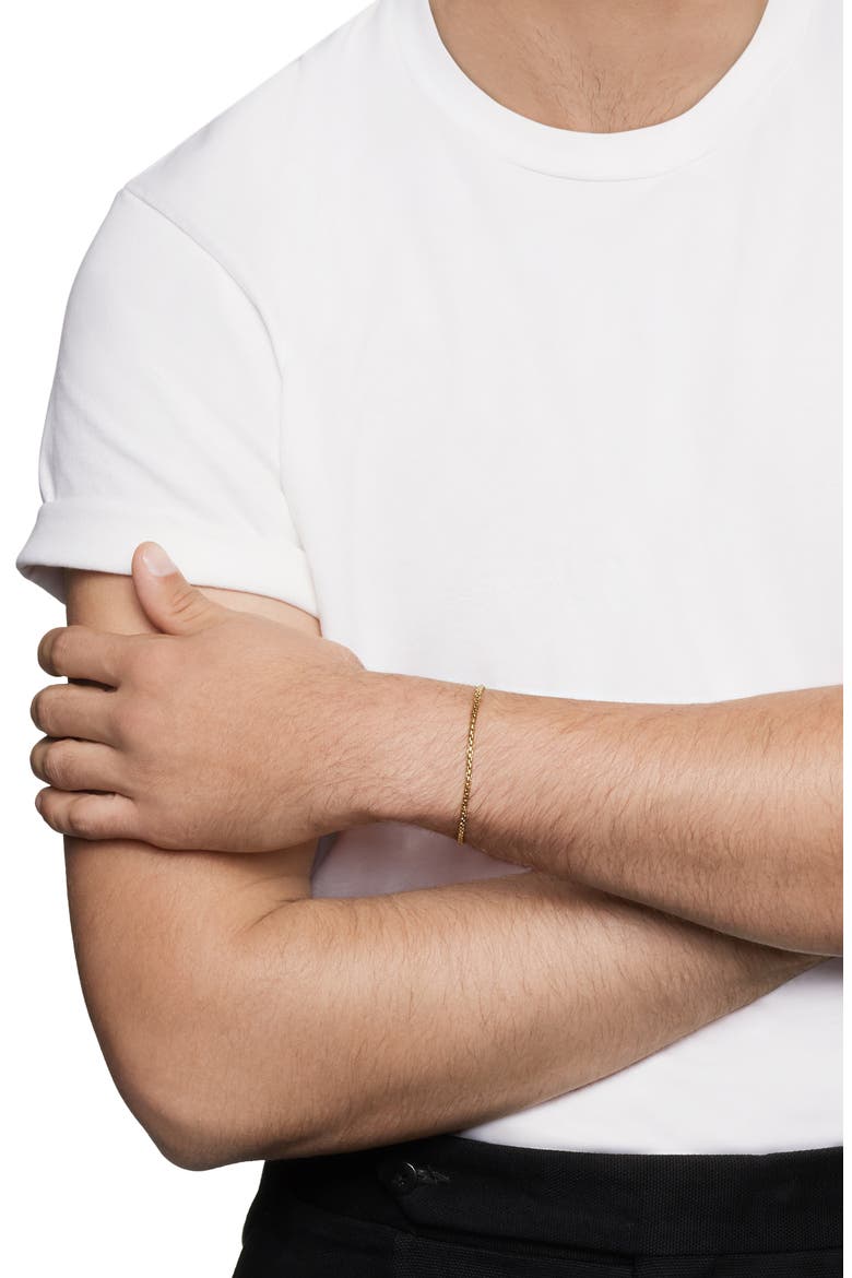 Men's Box Chain Bracelet in 18K Yellow Gold, 2.7mm, Alternate, color, 18K YELLOW GOLD