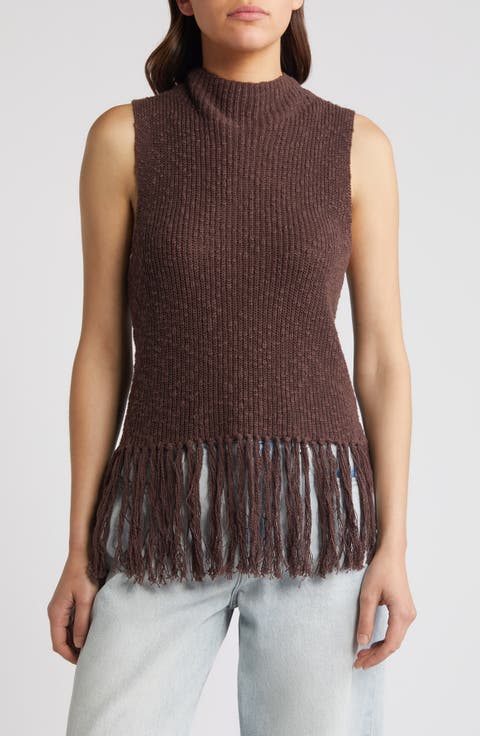 Astrid Fringe Hem Cotton Sweater Tank