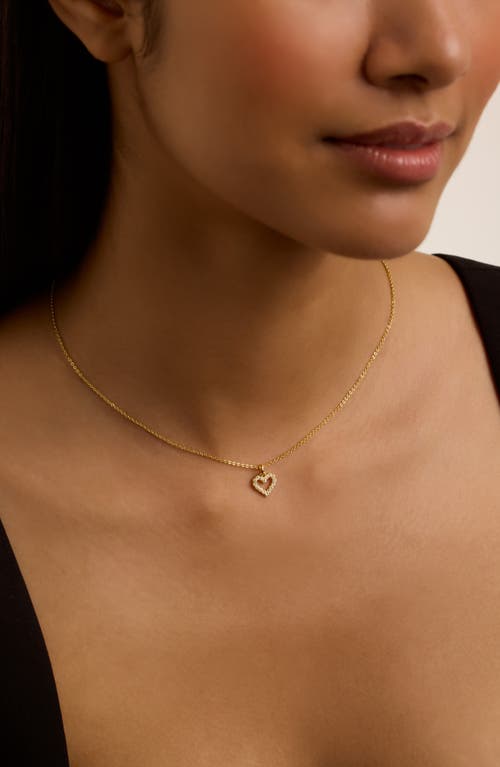 Ted Baker Amore Crystal Heart Pendant Necklace In Gold Tone/clear Crystal