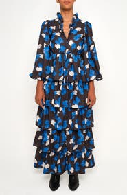 The Lulo Project The Storm Keeper Floral Ruffle Tiered Maxi Dress
