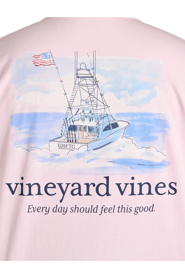 Big & Tall Painted Shining Sea Flag Long-Sleeve Pocket T-Shirt, Alternate, color, PINK DRINK