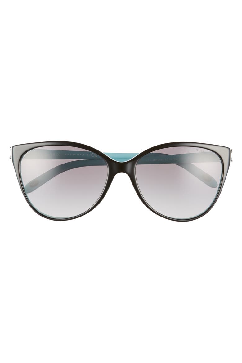 58mm Gradient Cat Eye Sunglasses, Alternate, color, BLACK/ BLUE/ BLACK GRADIENT