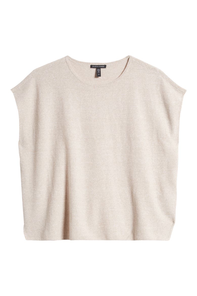 Organic Linen & Organic Cotton Top, Alternate, color, NATURAL WHITE