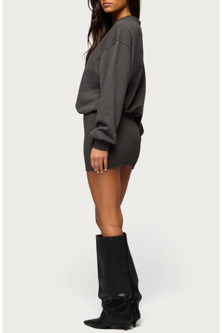 Jannah Long Sleeve Sweatshirt Minidress, Alternate, color, DARK-GRAY