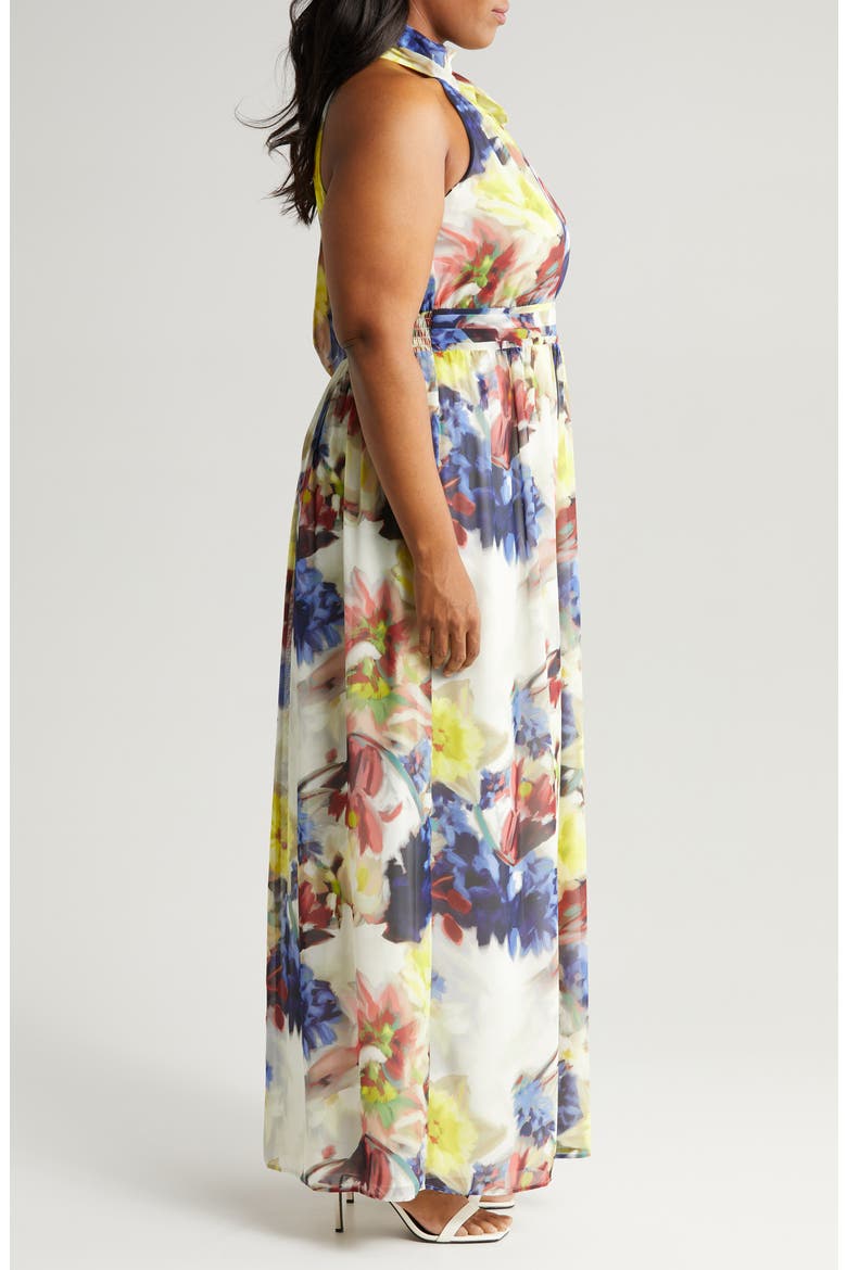 Floral Bow Maxi Dress, Alternate, color, LIGHT CREMA MULTI