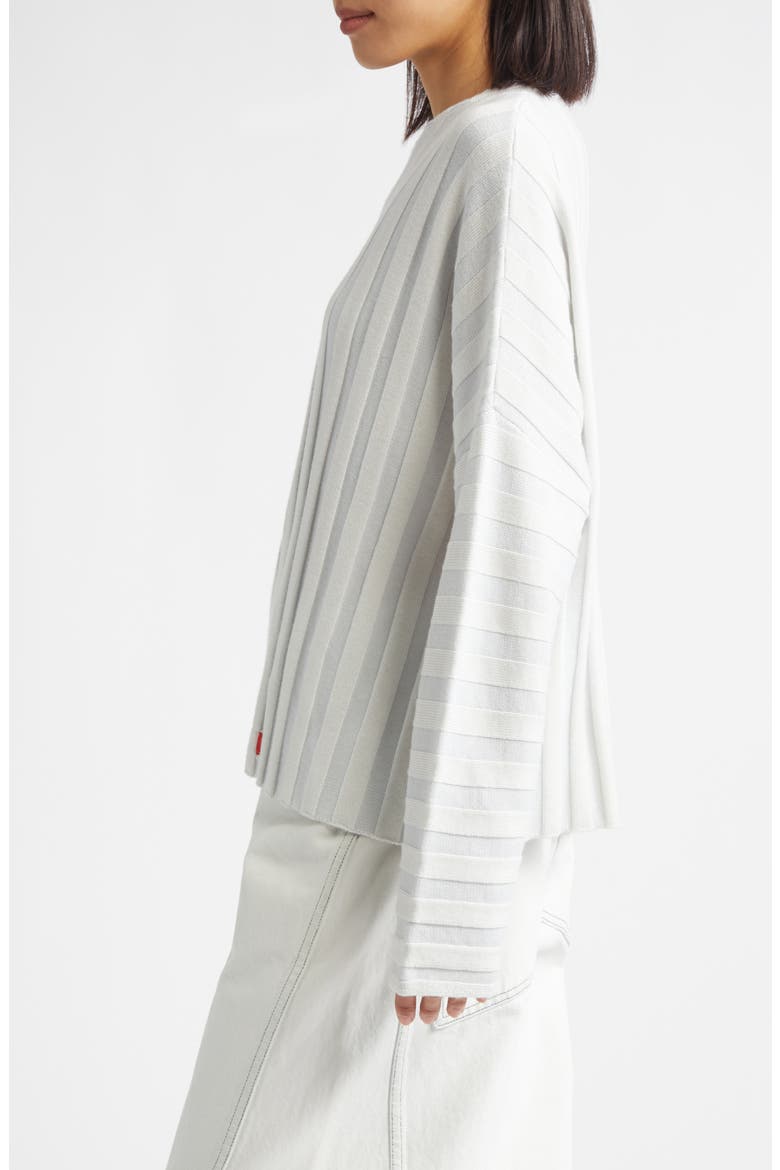 Keyboard Stripe Merino Wool Sweater, Alternate, color, SNOW