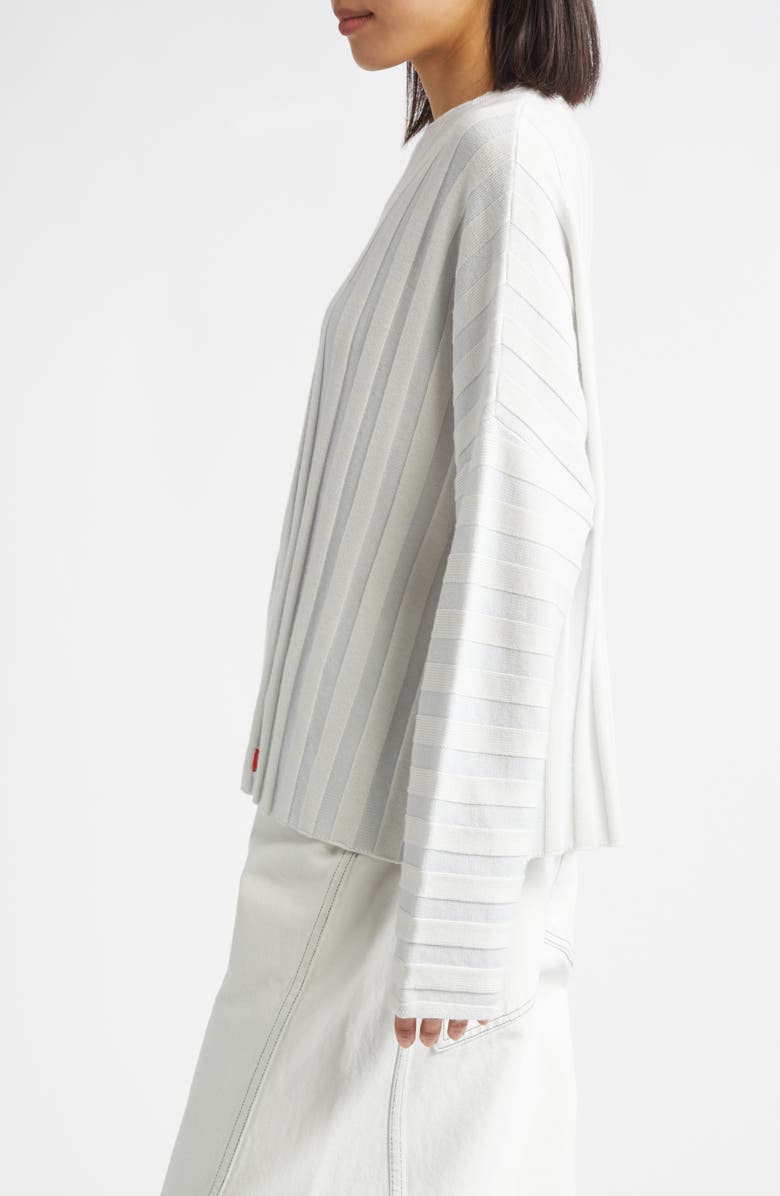 Eckhaus Latta Keyboard Stripe Merino Wool Sweater, Alternate, color, Snow