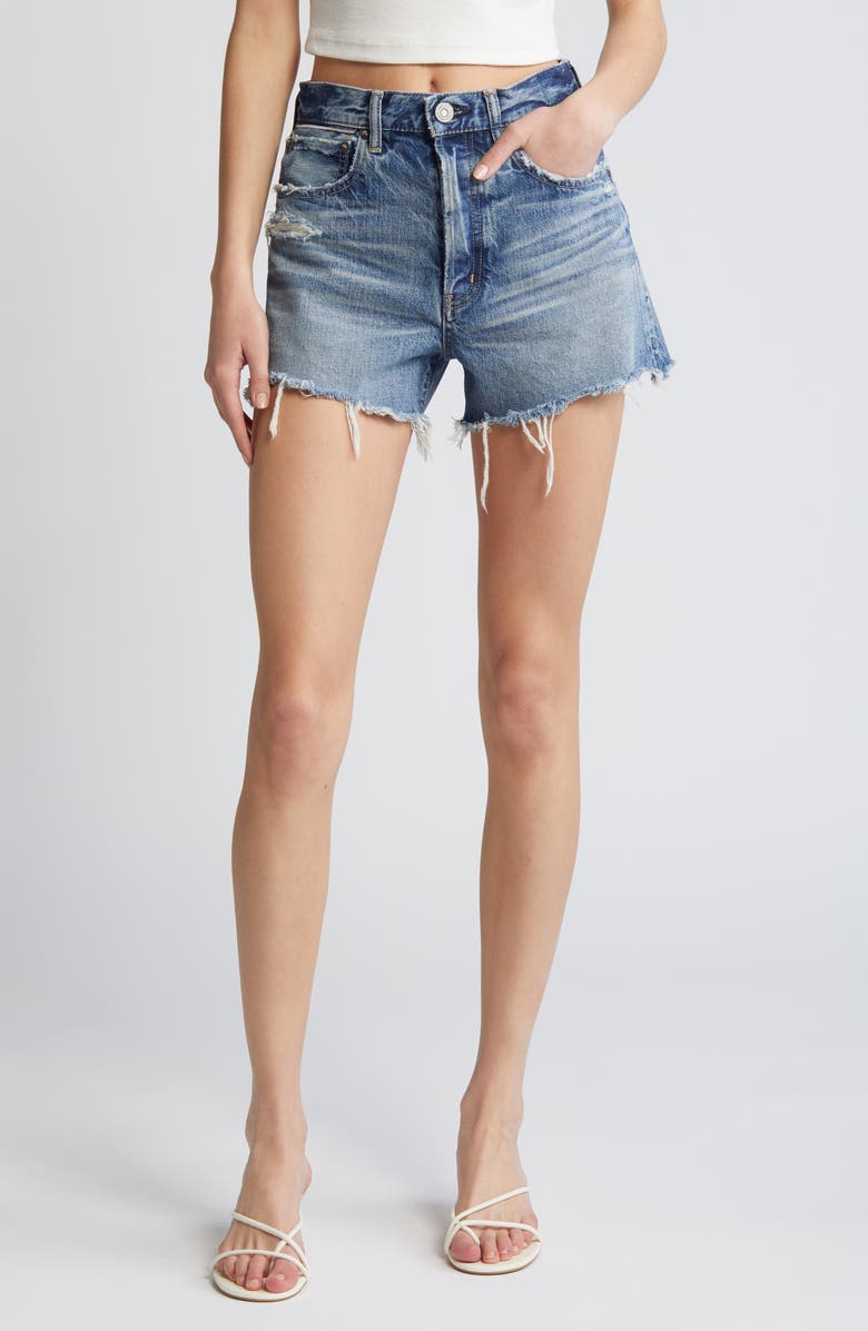 MOUSSY VINTAGE Elam Ripped Denim Cutoff Shorts, Main, color,