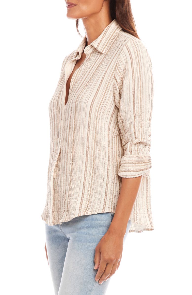 Karen Kane Stripe Textured Popover Shirt, Alternate, color,