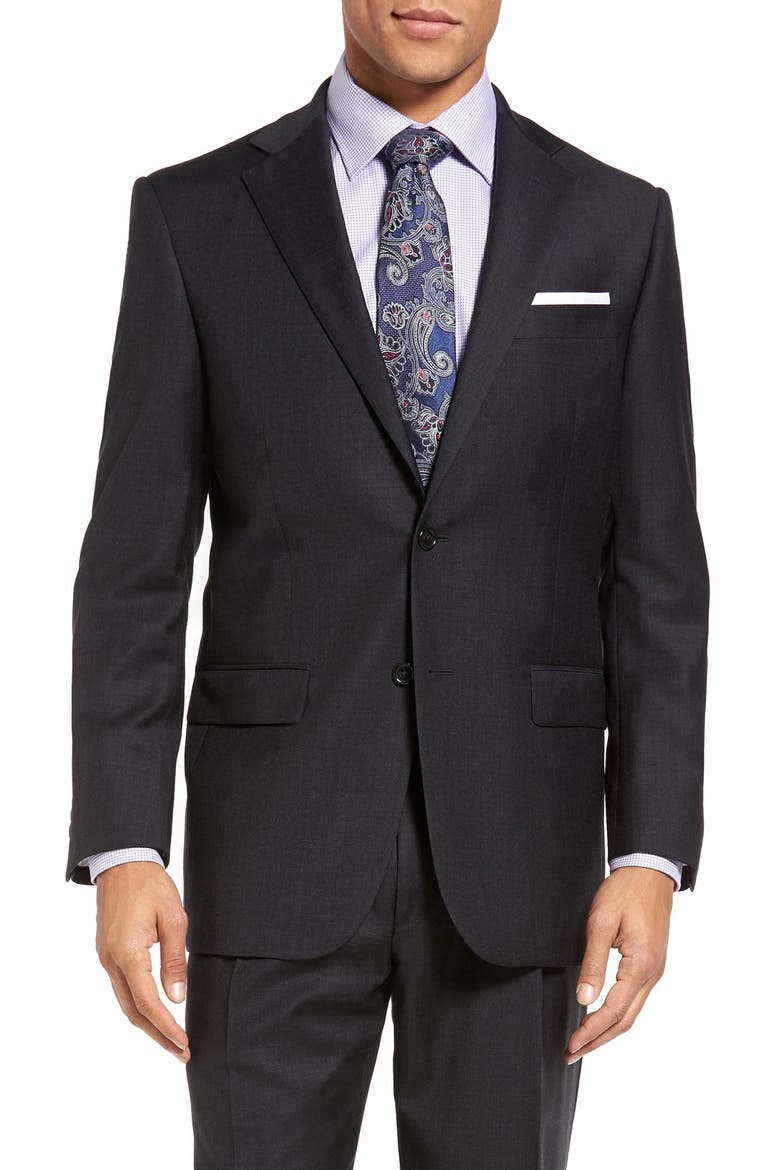 Chicago Classic Fit Solid Wool Suit, Alternate, color, CHARCOAL