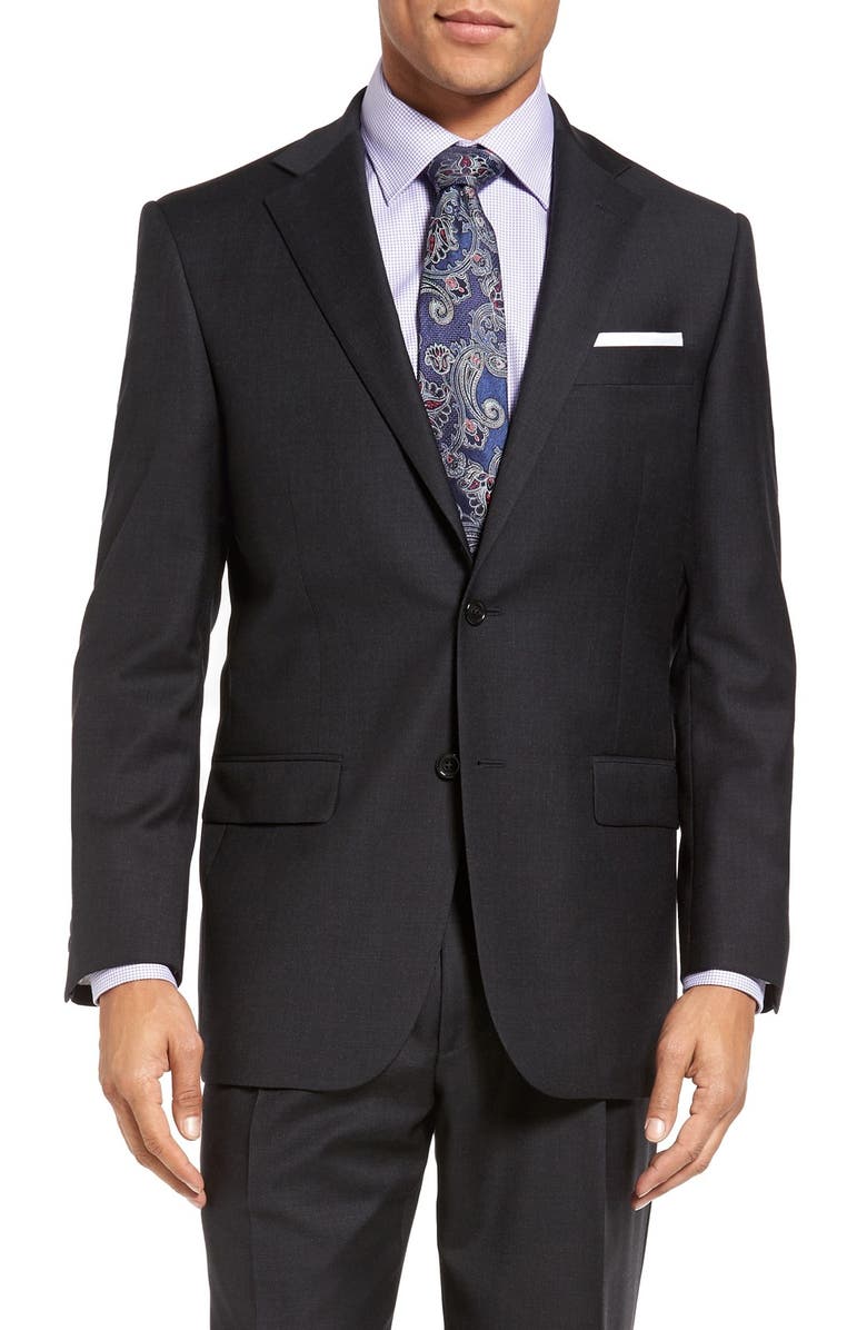 Hart Schaffner Marx Chicago Classic Fit Solid Wool Suit, Alternate, color, 