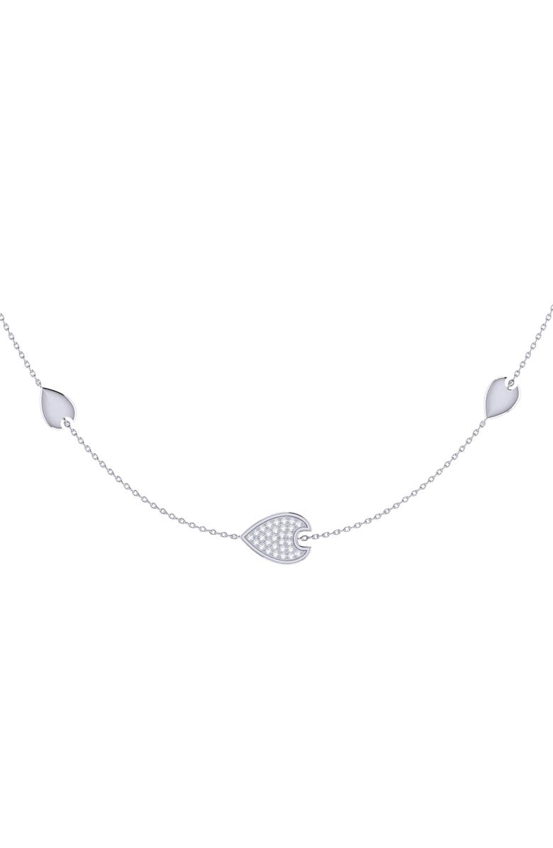 LuvMyJewelry Avani Raindrop Layered Sterling Silver Diamond Necklace, Alternate, color, 