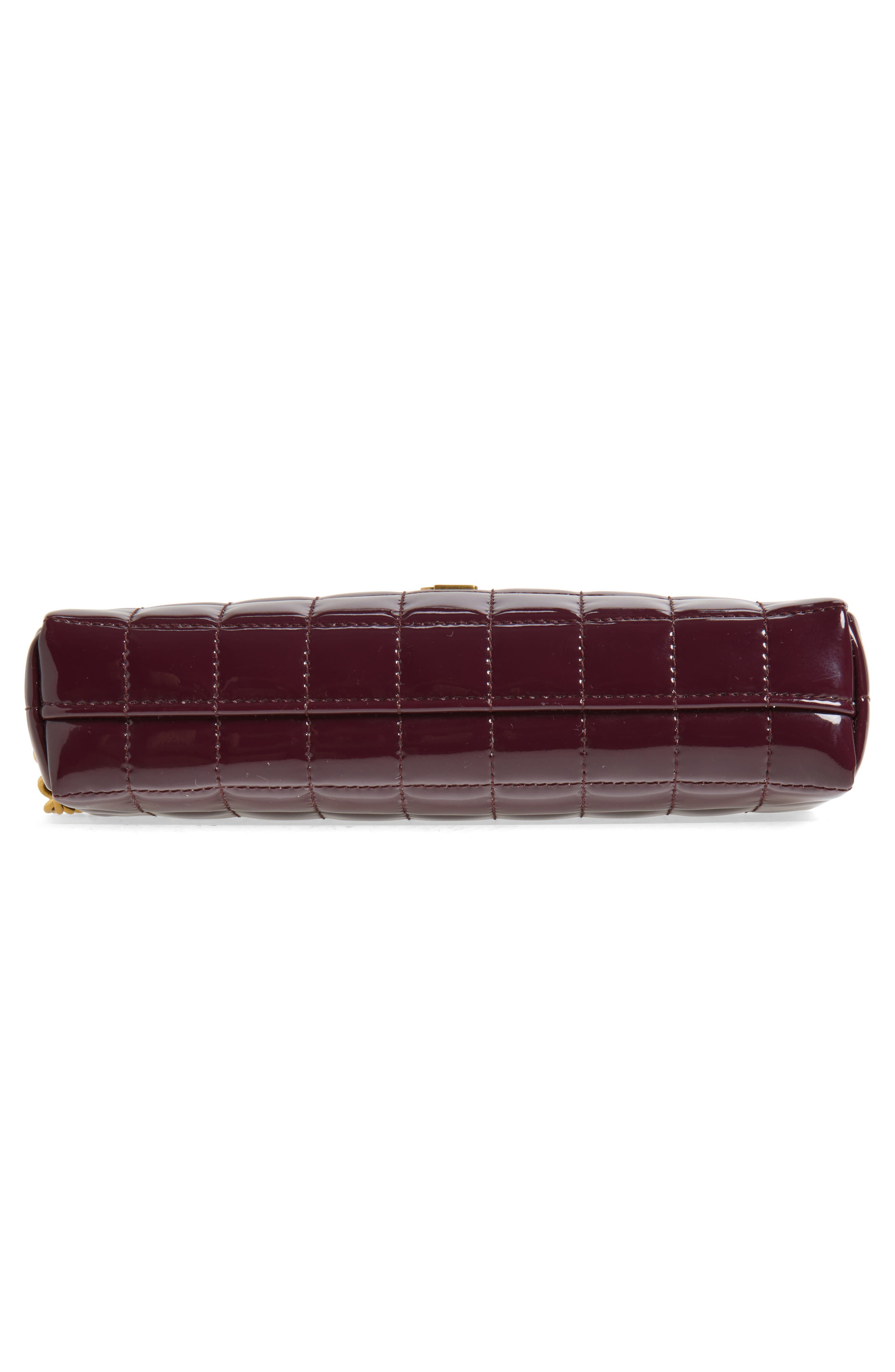 Saint Laurent Cassandre Bijou Matelassé Carré Leather Wristlet, Alternate, color, Dark Red Wine