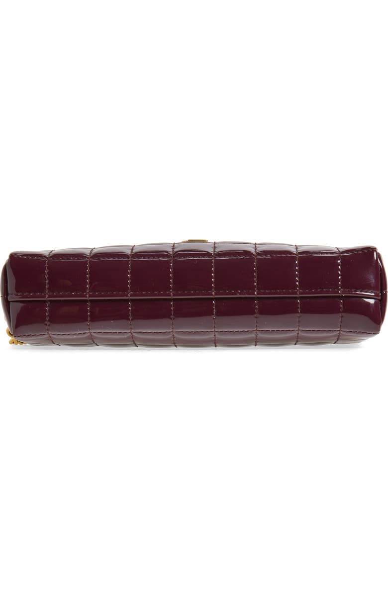 Saint Laurent Cassandre Bijou Matelassé Carré Leather Wristlet, Alternate, color, Dark Red Wine