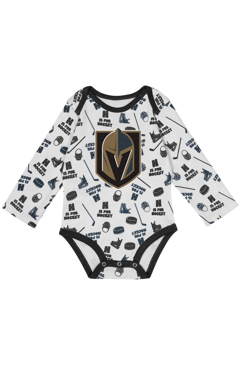 Outerstuff Infant White Vegas Golden Knights Quick Learner Long Sleeve Bodysuit, Alternate, color, White