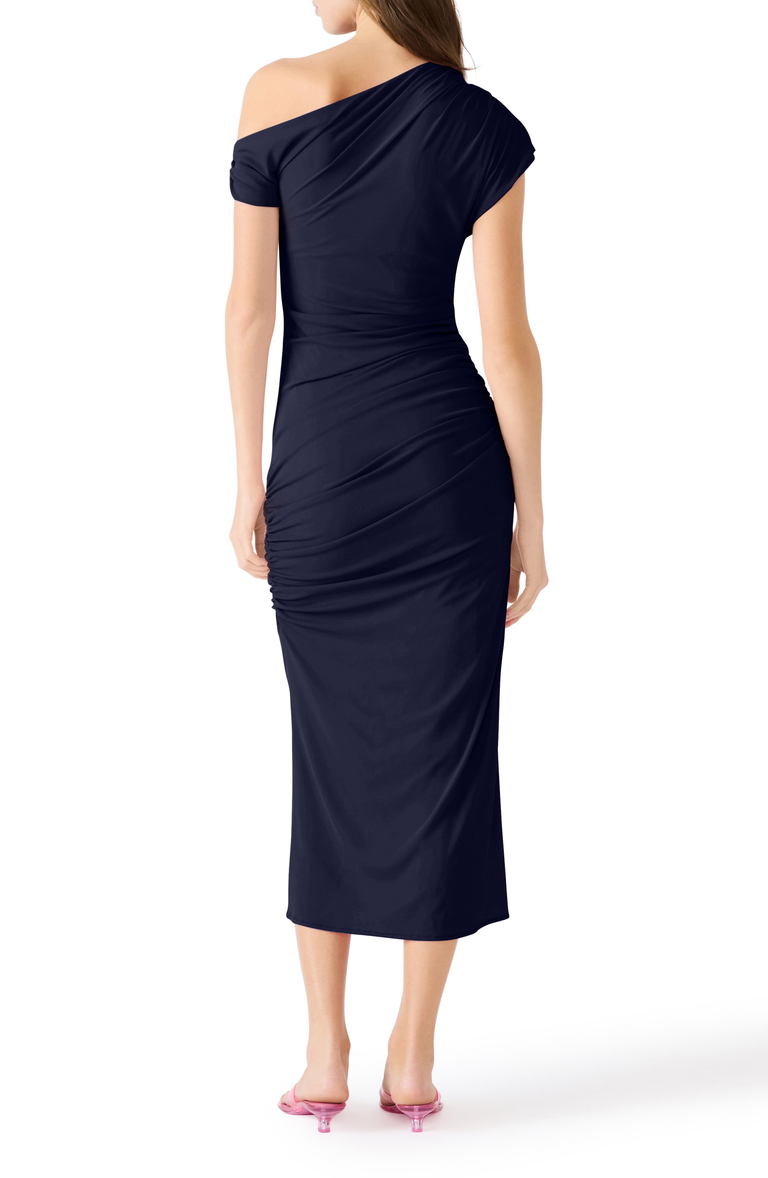 Gracelyn Ruched One-Shoulder Midi Dress - image 2