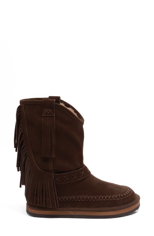 Free People Faye Fringe Faux Fur Boot In Brown