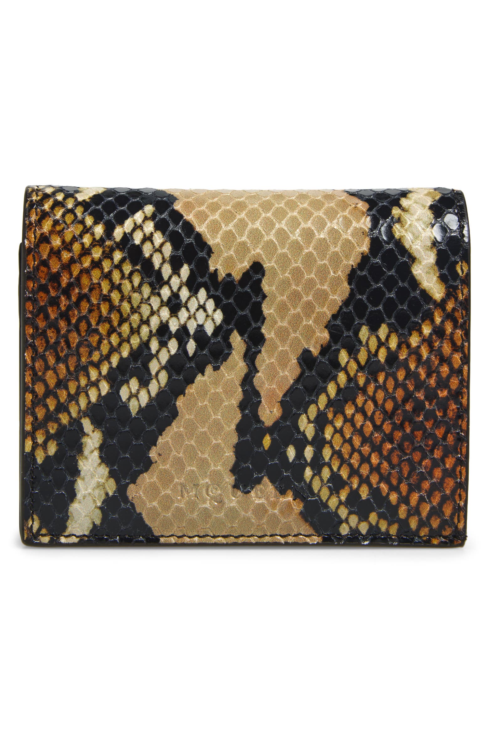 McQueen Snake Embossed Leather Card Case (Women) | Nordstrom