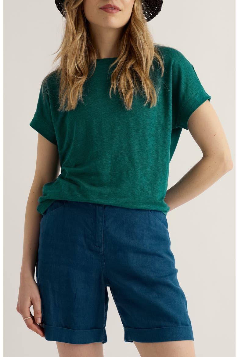 Carn Cove Linen T-Shirt, Main, color, PINE SHOOTS