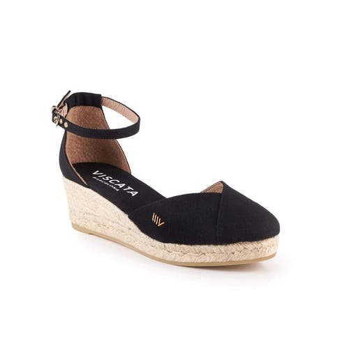 Viscata Formiga Canvas Espadrille Wedges In Black