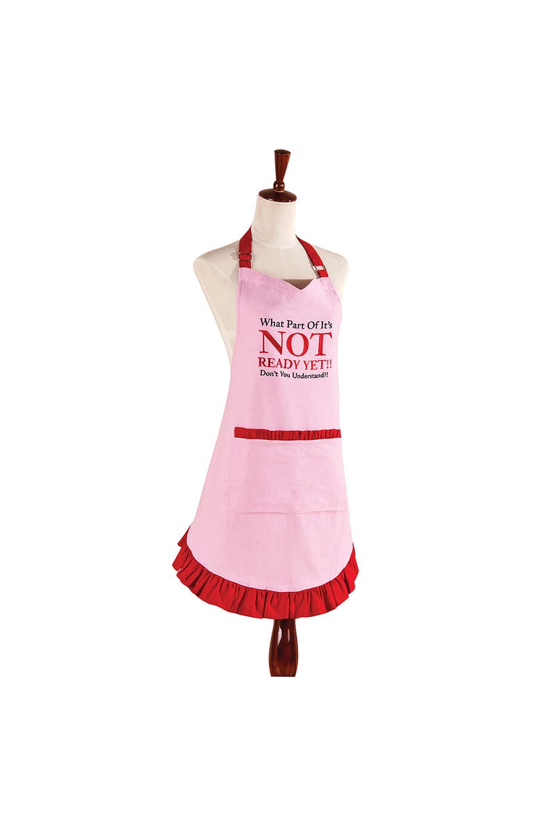 Not Ready Yet Adult Kitchen Apron, Main, color, Pink
