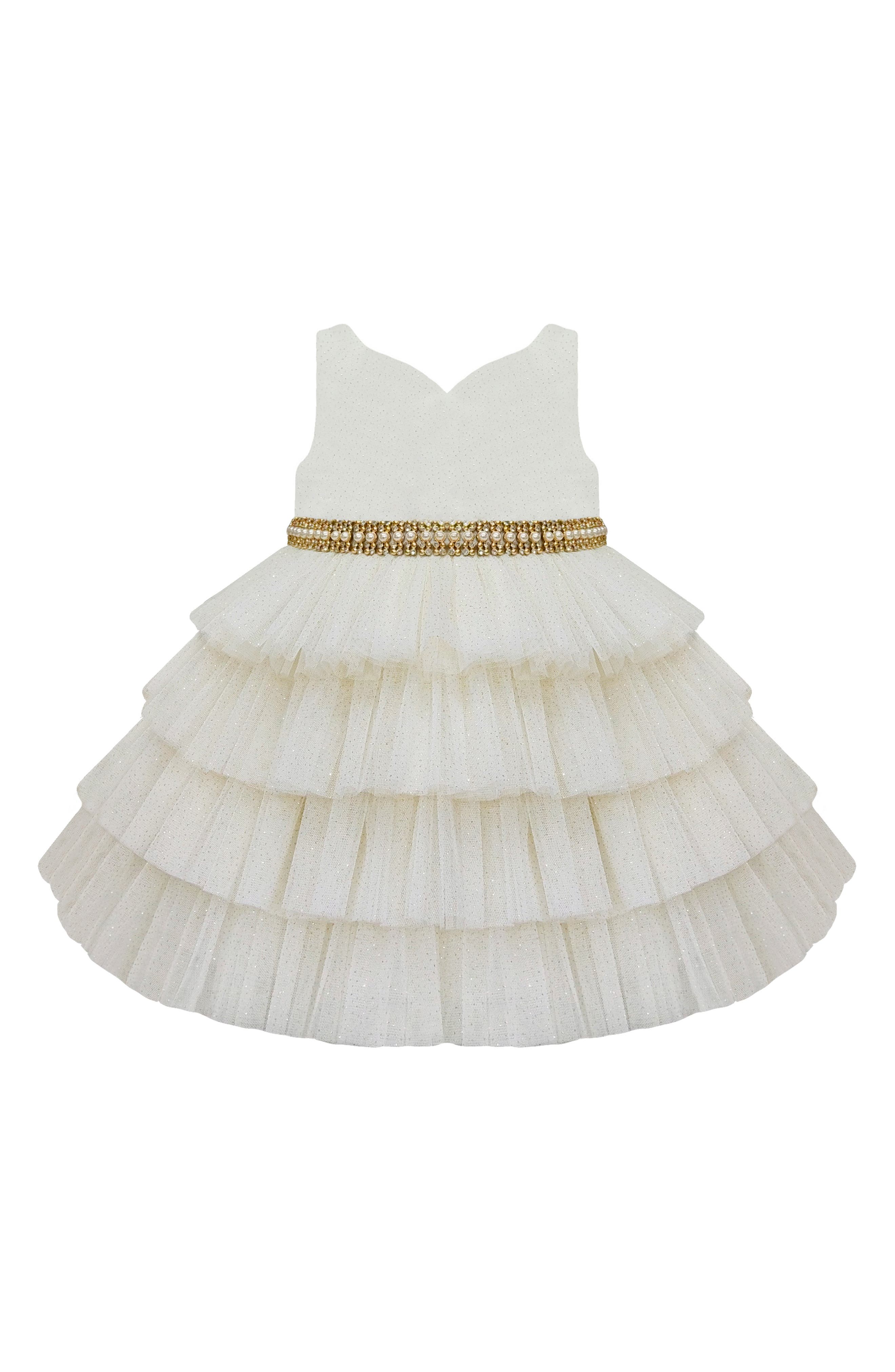 AMERICAN PRINCESS Embellished Tiered Party Dress & Bloomers