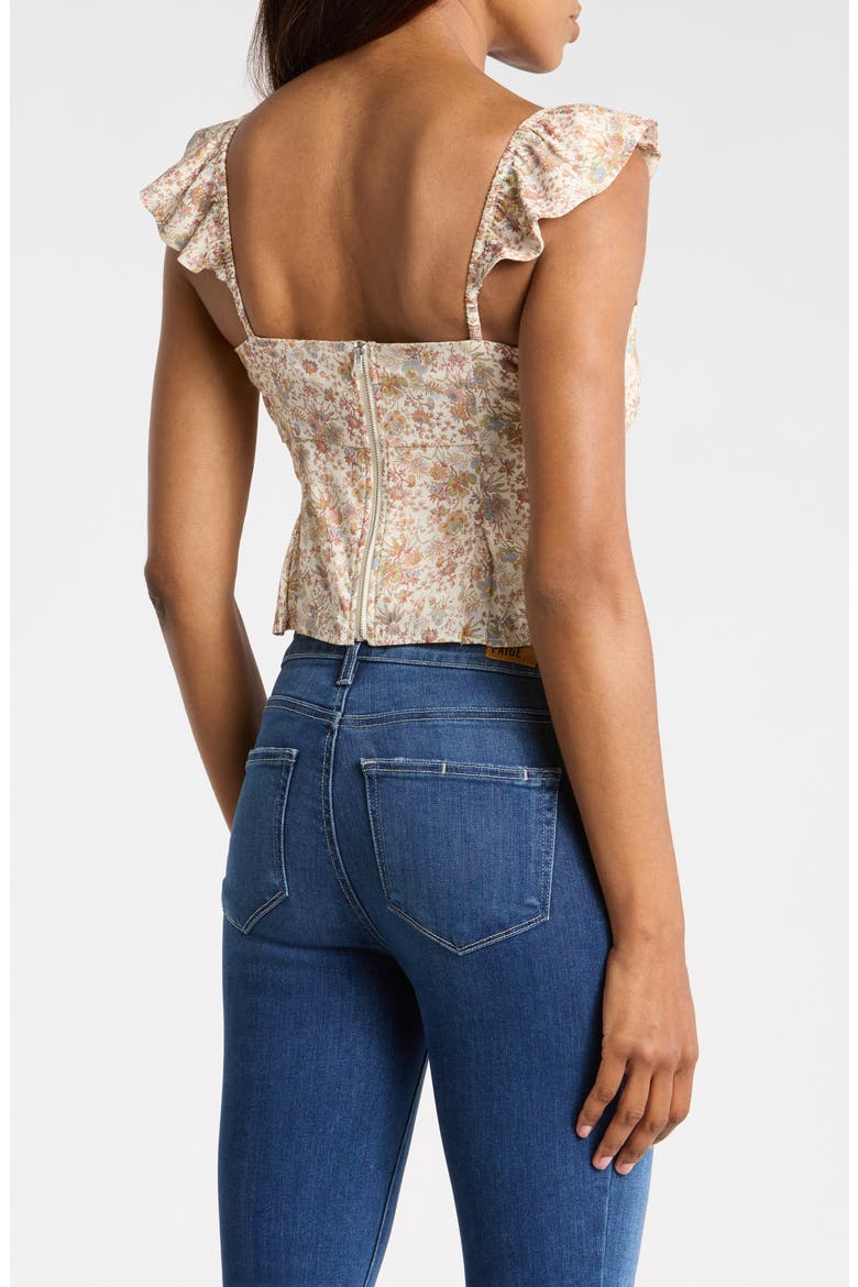 Luce Floral Cotton Blend Crop Top, Alternate, color, CREAM MULTI