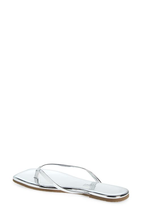 Shop Tkees Lily Mirror Square Toe Flip Flop In Chrome