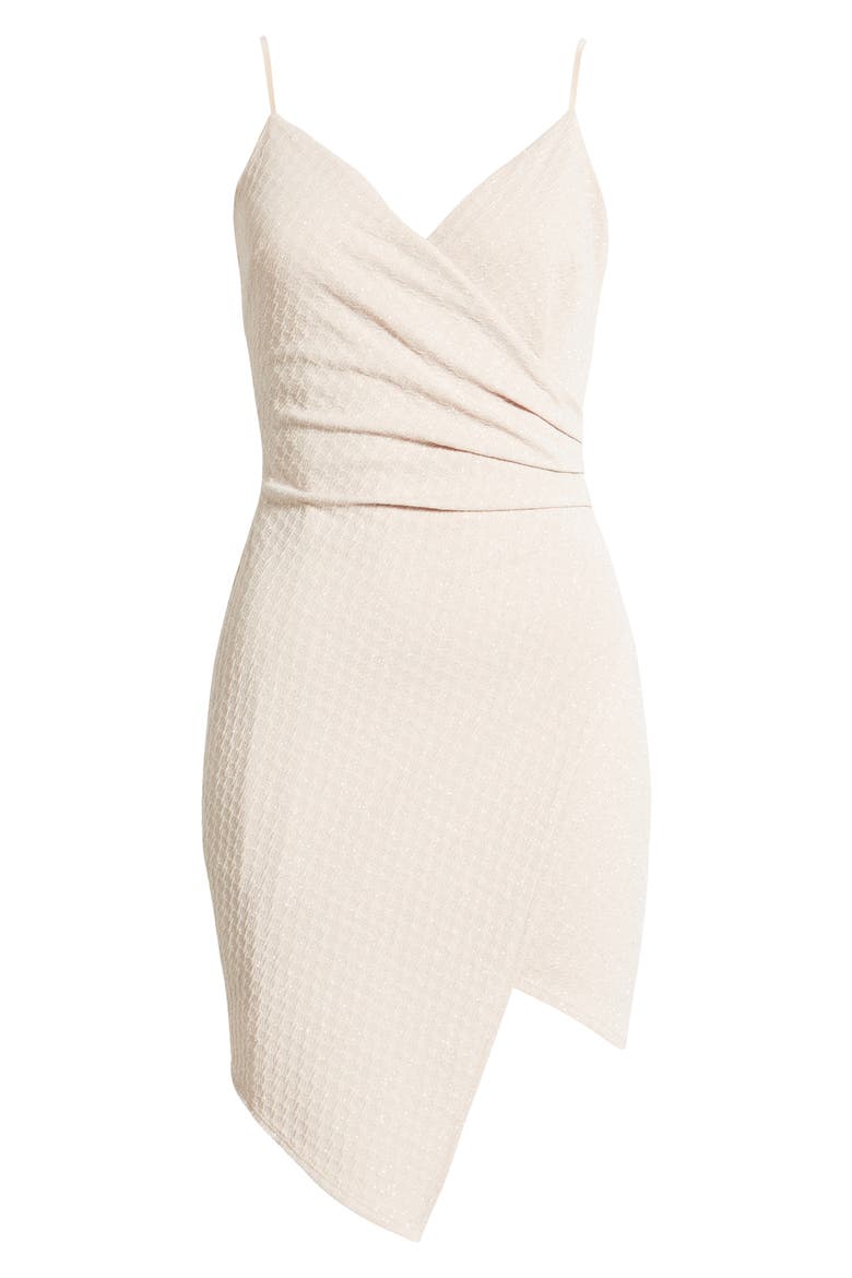 Asymmetric Glitter Knit Minidress, Alternate, color, QUARTZ