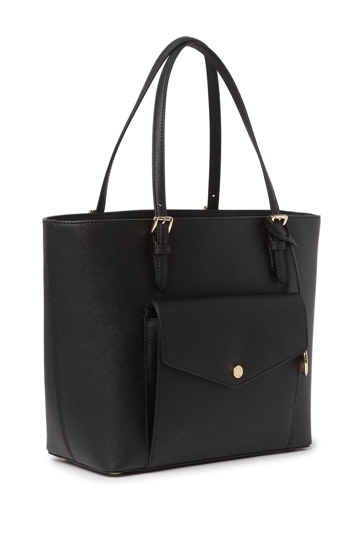 Michael Kors Jet Set Large Leather Pocket Tote Bag, Alternate, color, 