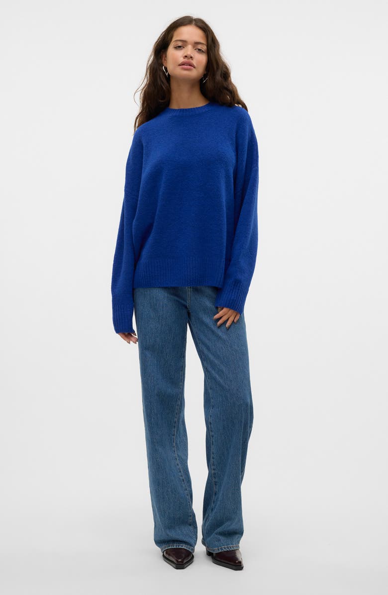 VERO MODA Long Sleeve Pullover Sweater, Alternate, color, Surf The Web Detail