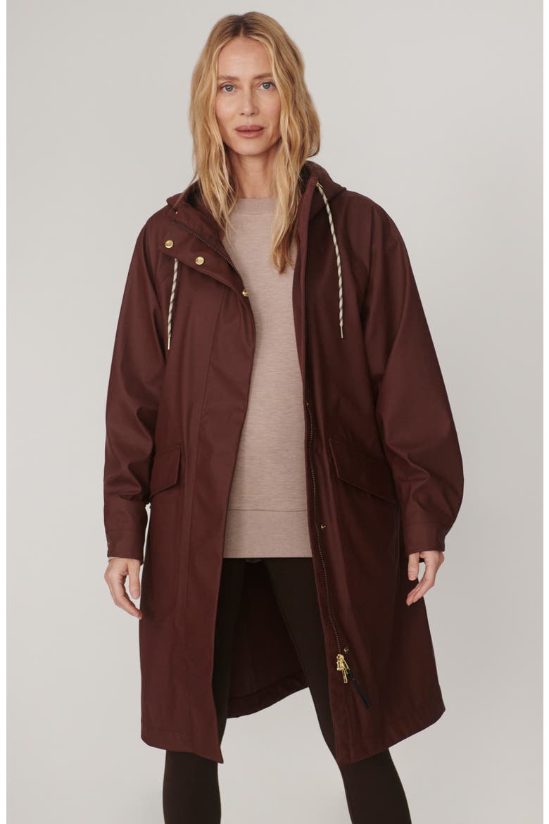 Tovera Long Rain Jacket, Alternate, color, MAHOGANY