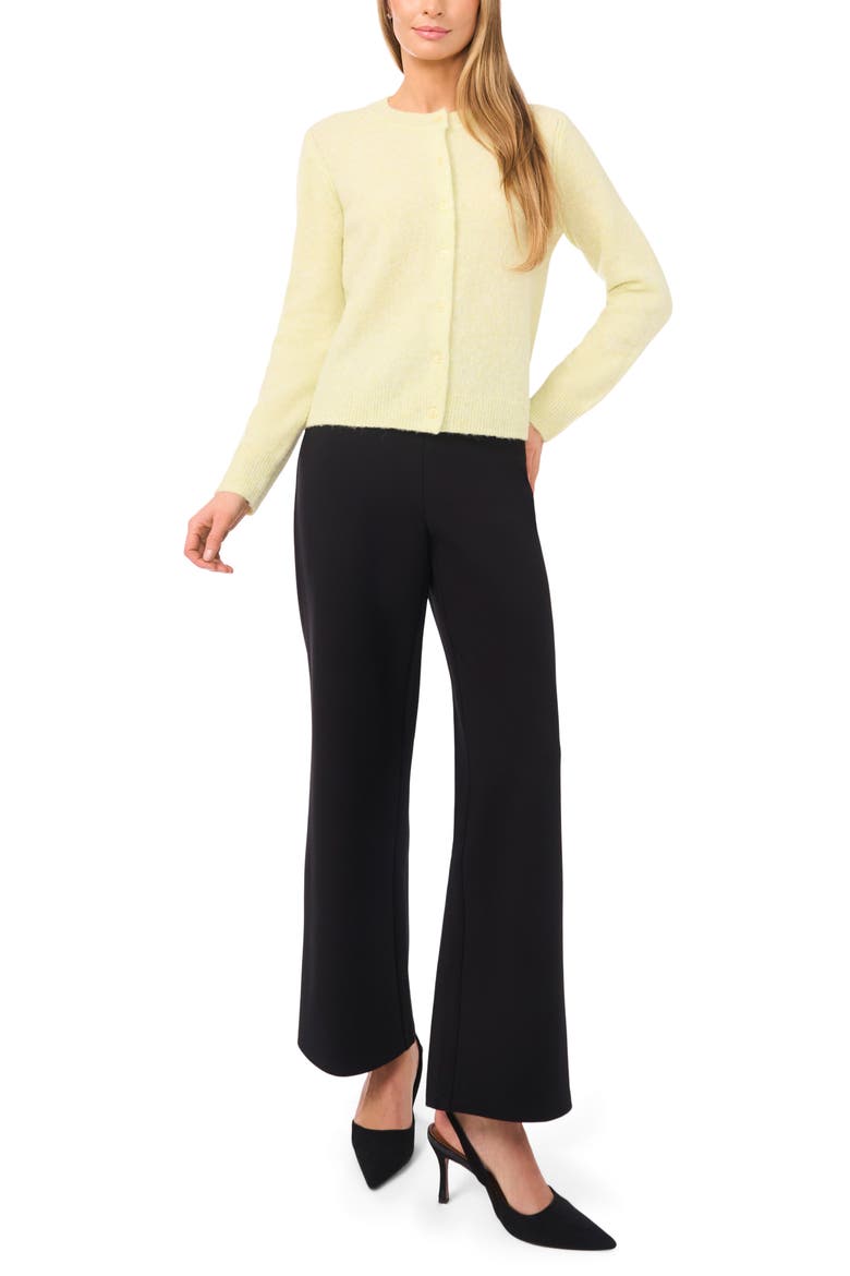 Fuzzy Crewneck Cardigan, Alternate, color, WHITE JADE