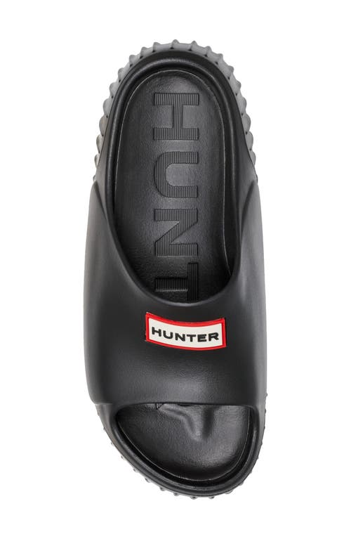 Hunter Faroe Platform Slide Sandal In Black