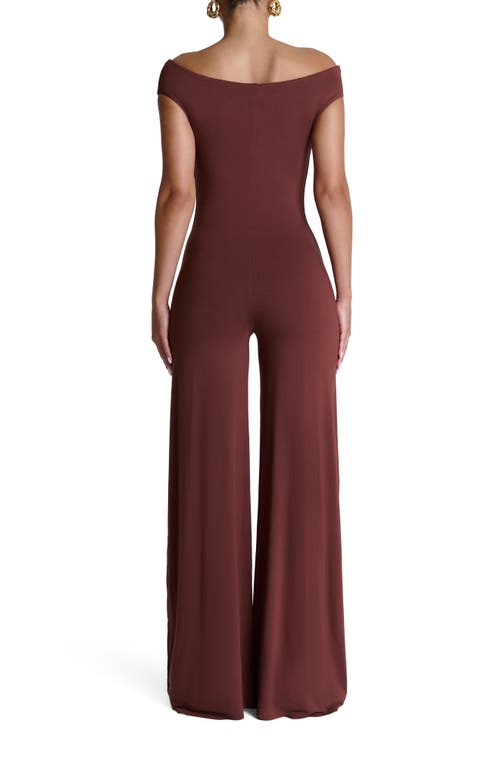 Naked Wardrobe Smooth Off The Shoulder Wide Leg Jumpsuit