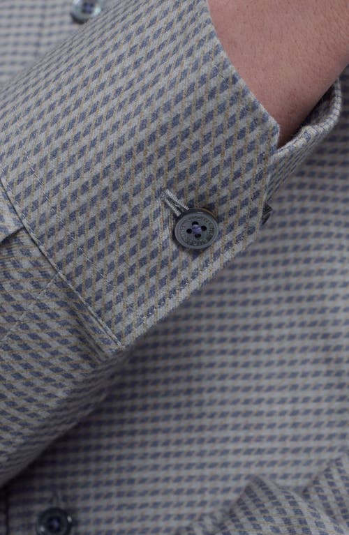 Bugatchi Alvin Trim Fit Micro Houndstooth Brushed Cotton Button-up Shirt In Gray