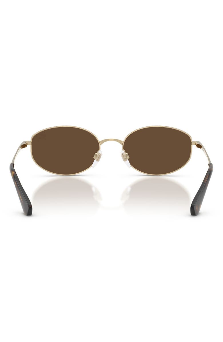 Burberry 55mm Oval Sunglasses, Alternate, color, Light Gold / Dark Brown