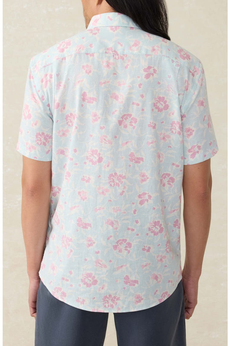 Breeze Short Sleeve Button-Down Shirt, Alternate, color, CLEAR WATERS BLOSSOM