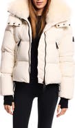 SAM. Kaia Water Resistant Down Puffer Jacket with Removable Genuine Shearling Trim
