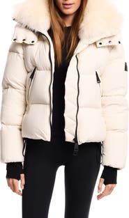 SAM. Kaia Water Resistant Down Puffer Jacket with Removable Genuine Shearling Trim