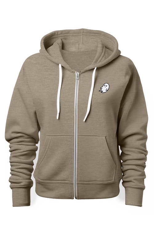 Dalix Ghost Zip Hoodie In Heather Stone