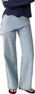 MANGO TEEN Removable Scarf Wide Leg Jeans