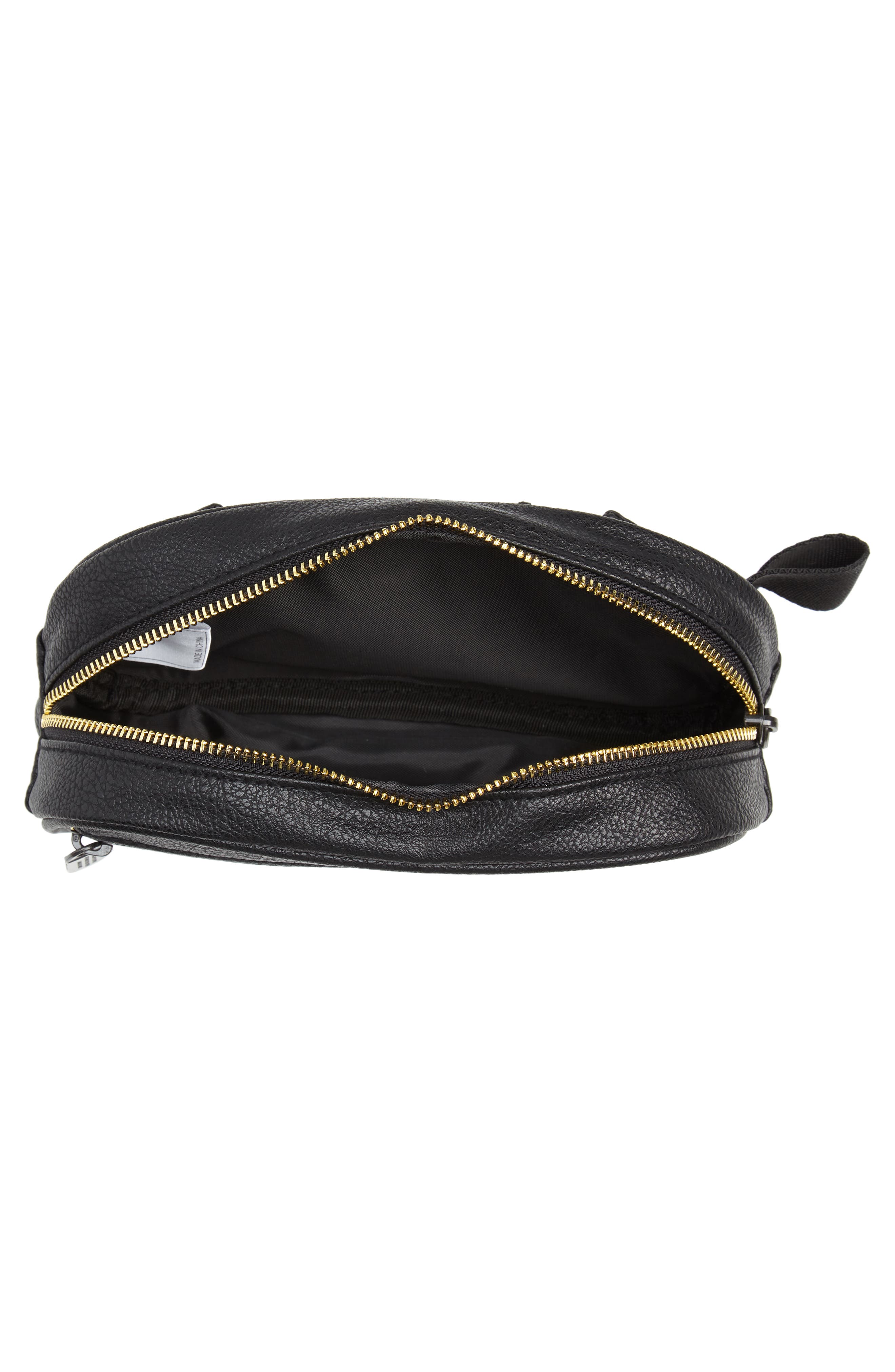 adidas Ori Faux Leather Fanny Pack, Alternate, color, BLACK