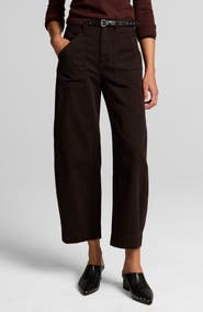 Vince Washed Cotton Mid Rise Utility Pants