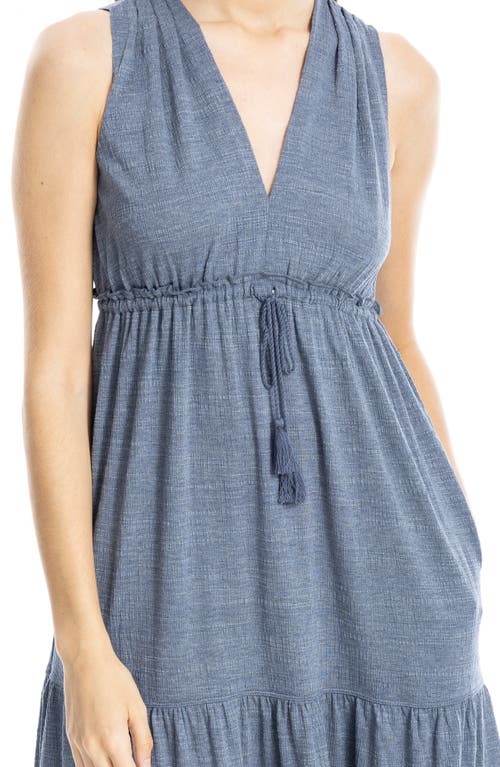 Max Studio Tassel Tie Maxi Dress In Blue