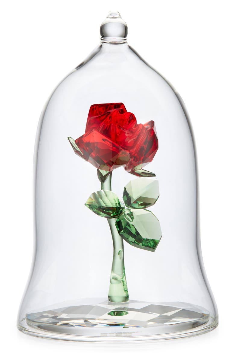 x Disney Beauty and the Beast Crystal Enchanted Rose, Main, color, RED