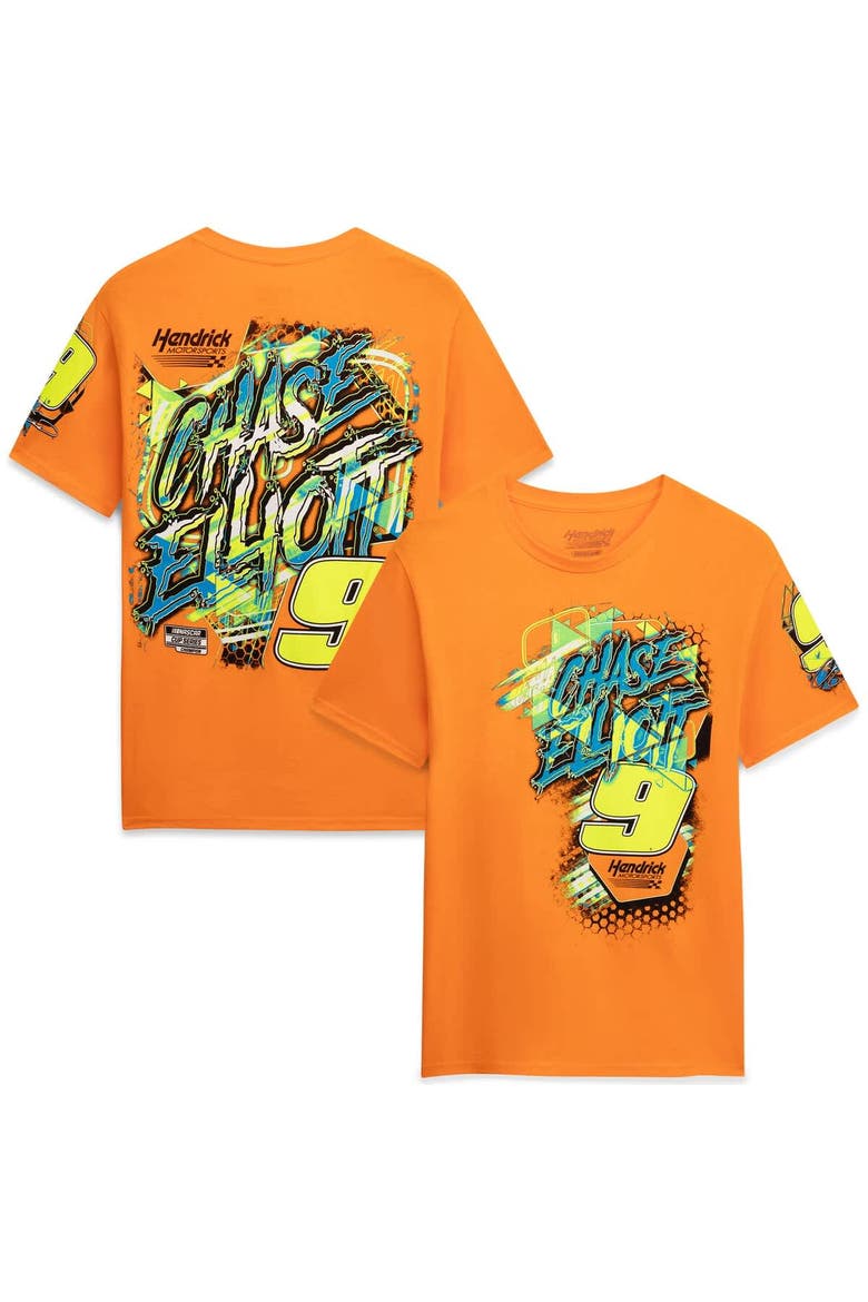 Men's Classic Ink Orange Chase Elliott #9 Neon Xxplosion T-Shirt, Main, color, Orange