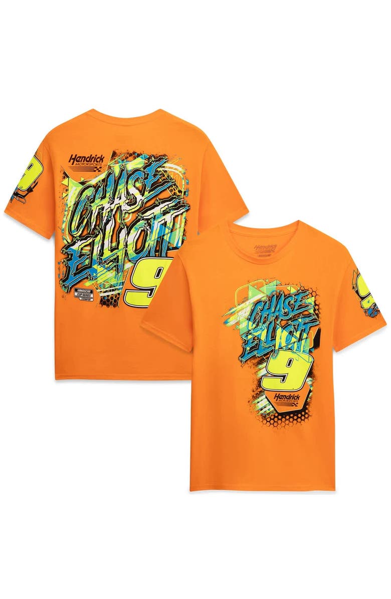 Classic Ink Men's Classic Ink Orange Chase Elliott #9 Neon Xxplosion T-Shirt, Main, color, 