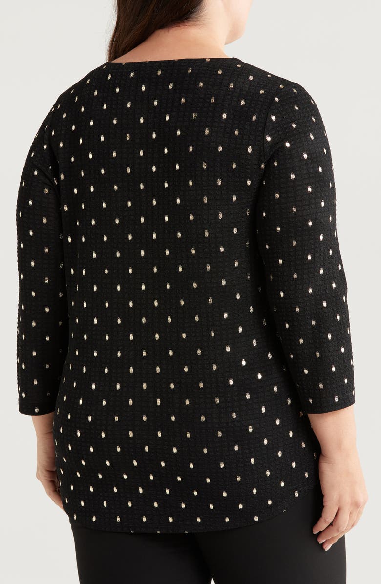 Jones New York Metallic Dot Waffle Knit Top, Alternate, color,