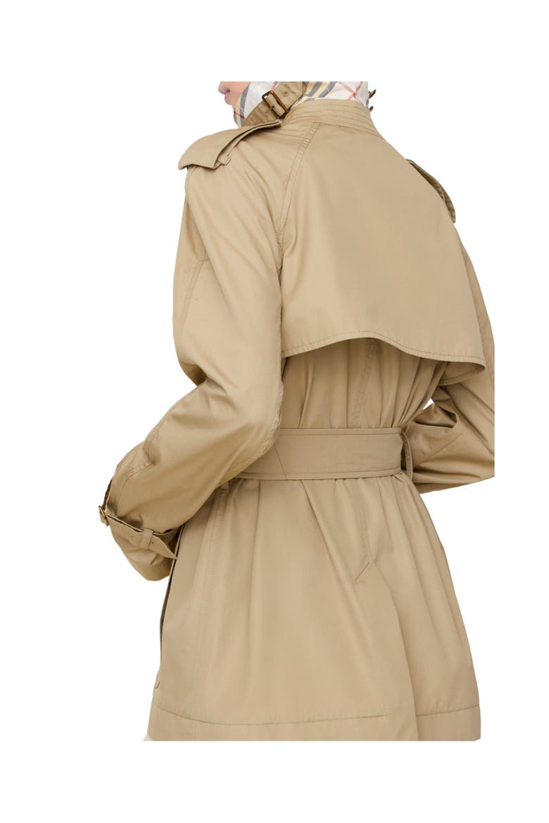 Short Lightweight Cotton Belgravia Trench Coat, Alternate, color, Sparrow beige